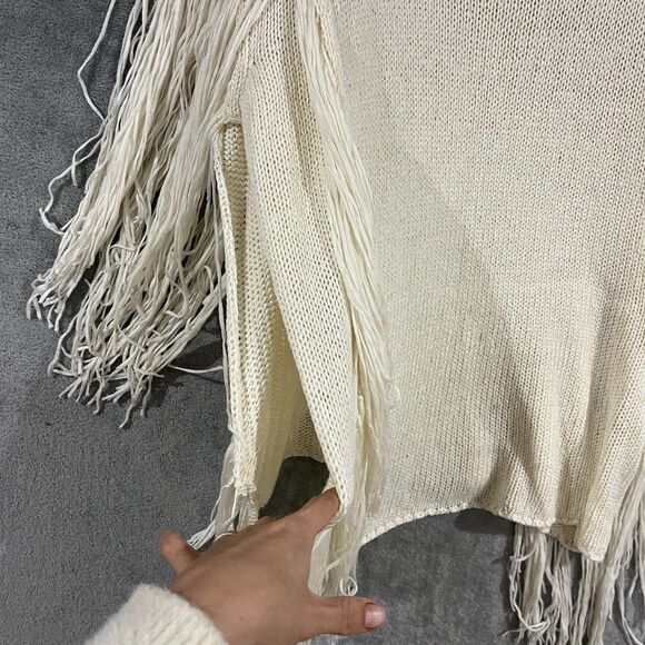 Indah Fringe Tunic Top Sweater Hand Knit Bohemian Western Womens Sz S/M - Picture 4 of 10